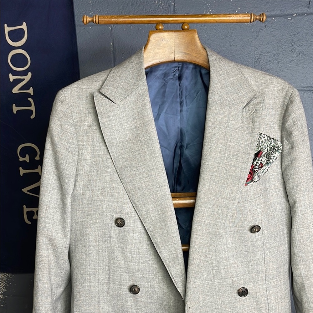 Suit Supply Men's Double-Breasted Gray Blazer